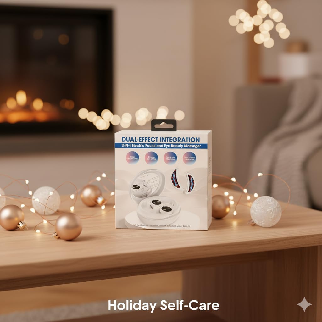 Mikrostrom Augenmassagegerät mit 660 nm Rotlicht & Gel Pads, 2-in-1 Face & Eye Massager gegen Augenringe, Tränensäcke & feine Linien, Erwärmung, 3 EMS-Stufen, wiederaufladbar, sanfte Anti-Aging Pflege