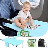 omzer ベビー幼児用飛行機ベッド - Flyaway 子供用飛行機ベッド 幼児用飛行機用シートエクステンダー 2つのポケットとおもちゃ付き ポータブル 軽量 赤ちゃん 旅行 フライトに不可欠なフットレスト - ブルー
