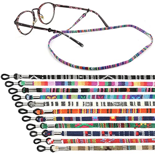 MAYMII·HOME 12 Pcs Multicolor Adjustable Cotton Glasses Strap, Eyeglass Strap, Sunglasses Safety Strap, Mask Leash