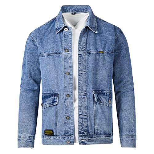 Veste en jean bleu à manches longues durable avec finitions soignées