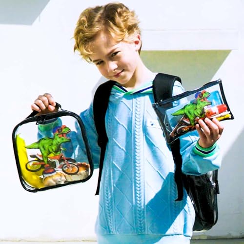 Image of KLFVB 3PCS Clear Backpack for Girls and Boys, Kids See Through Backpacks Stadium Approved, Transparent Bookbag for Elementary