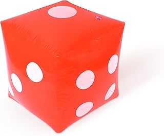 1 Pack Giant Inflatable Dice Inflatable Party Dice,Reusable Dice Large Inflatable Dice For Party Games,Pool Party,Indoor And Outdoor Broad Game (Red, 1PCS)