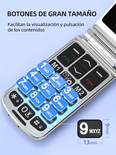 SweetLink-F1-Telefono-Movil-para-Personas-Mayores-2G-gsm-Telefonos-Moviles-con-Tapa-Teclas-Grandes-y-Volumen-Alto-Boton-SOS-Bateria-1000mAh-Doble-SIM-Contactos-con-Imagenes-Pantalla-24