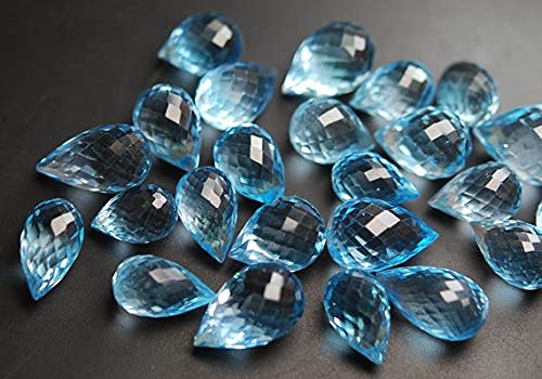 Perles gouttes bleu ciel micro facettées LKBEADS pour sublimer vos tenues d'été et de soirée