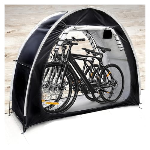 2 PCS Box Biciclette Può Essere Giuntato Box Biciclette Proteggi Da Vento,Pioggia,Neve,Polvere Casetta Attrezzi Tettoia per Esterno,Black