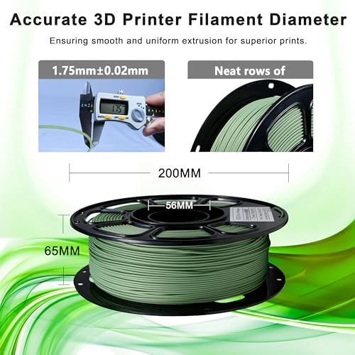 Image of iBOSS Matte PLA+ Filament Dark Green 1KG, 1.75mm 3D Printer Filament Dimensional Accuracy + /- 0.02mm, 1kg Carboard Spool (2.2lbs) for Most FDM 3D Printers