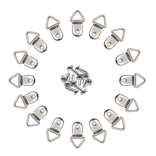 Comdox 100 Pack Picture Hangers Triangle Ring Picture Frame Hanger With Screws #TOP3