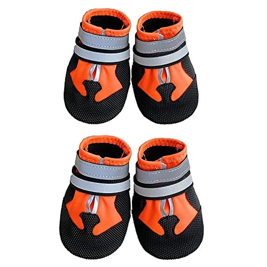 Ewolee Bottes pour Chien de Protection, Chaussons pour Chien, Lot de 4 étanche Chaussures de Chien, pour Beagle, Petit Bouledogue, Cocker Spaniel, Corgi (L)