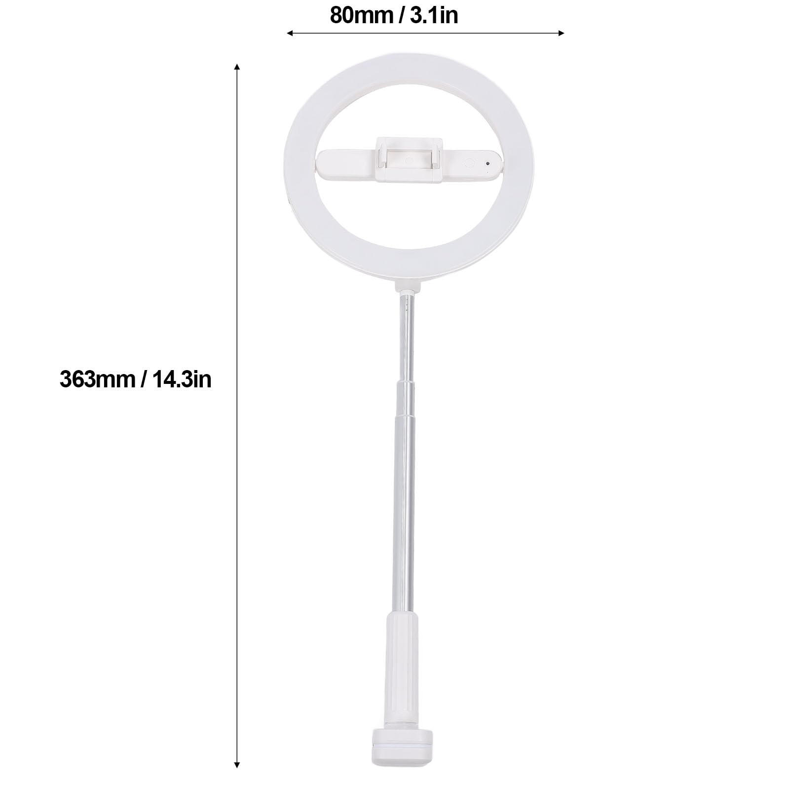Fockety Anello Luminoso per Selfie, Anello Luminoso Pieghevole con Supporto per Telefono, Lampada Circolare a LED Dimmerabile con 3 Temperature di Colore e 5 luminosità per la