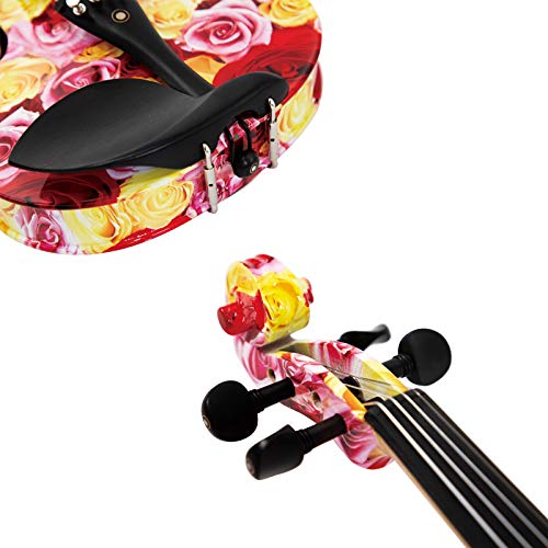 Kinglos 4/4 Rose Colored Solid Wood Acoustic/Electric Violin Kit With Ebony Fittings Full Size (Ysds1003) #TOP6