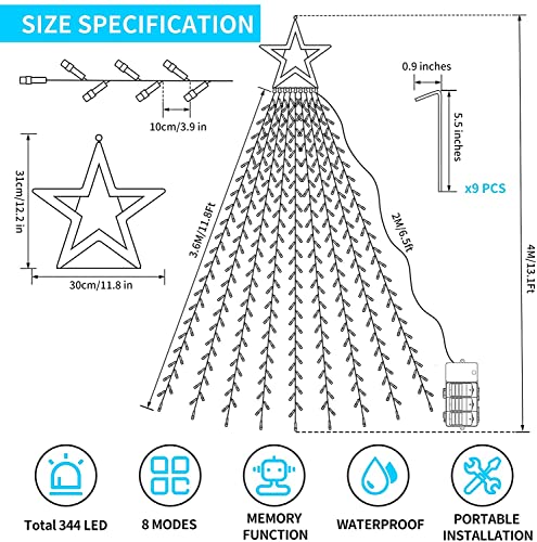 DreiWasser Albero di Natale tenda 4m 344 Luci 40cm...