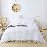 ropa para cama blanca Algodón de alta calidad: Suave y suave, nuestra ropa de cama suave está hecha a mano por expertos de algodón que tiene una transpirabilidad y suavidad superiores. La cubierta suave abraza su piel y brinda el ambiente para dormir más lujoso.