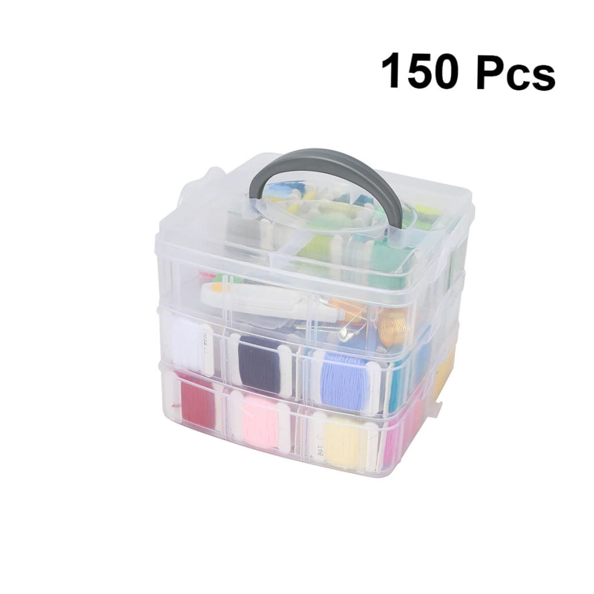 LOLIPPYY 1juego Herramientas De Bordado Con Hilos Coloridos y Accesorios Caja De Almacenamiento Para Diy Costura Casa Mujeres y Niñas