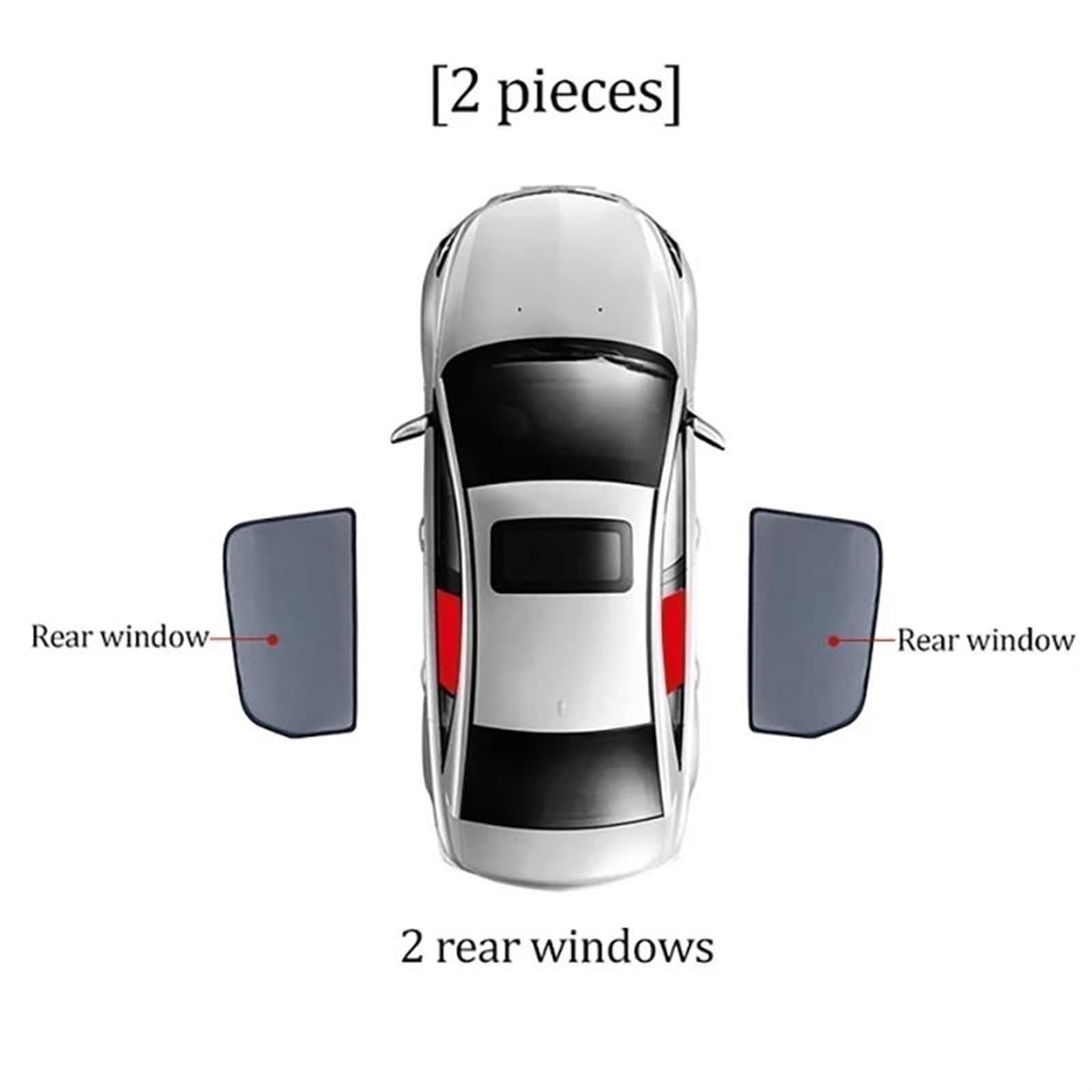 SKINII Coche Parasol para Citroen C5 X C5X 2022-2024 Coche Cortina Parabrisas Delantero Parasol Ventana Lateral Trasera Parasol Magnético Parasol Lateral (Color : 2PCS Rear)