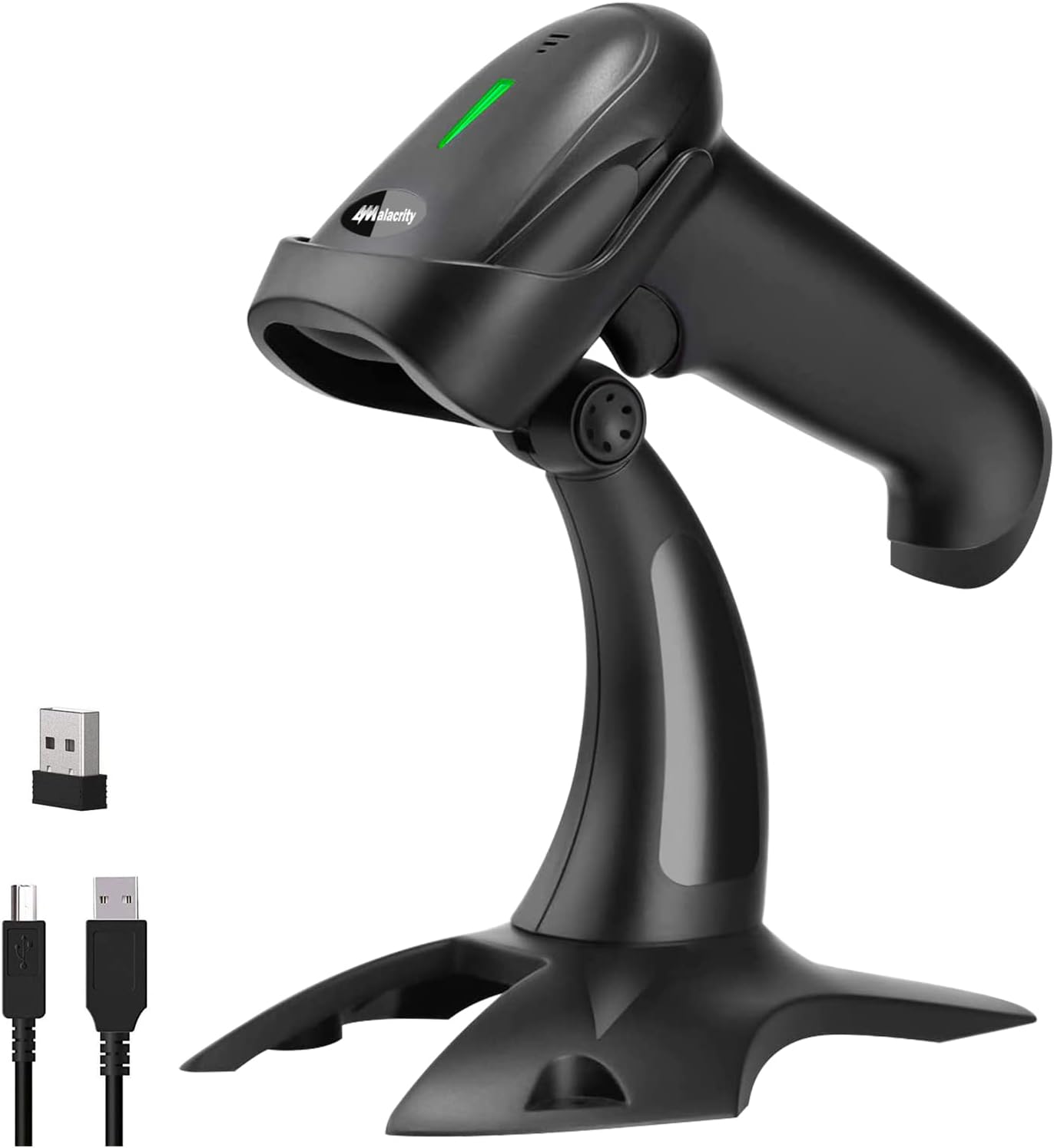 2D Bluetooth Barcode Scanner,Alacrity 1D 2D Hands-Free Automatic Scanning 3-in-1 Connections Bluetooth&USB Wired&2.4GHz Wireless Barcode Reader,Work with Windows,Mac,Android,Linux,iOS