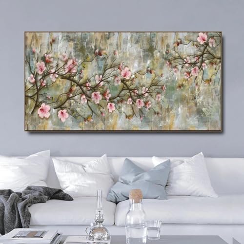 Art abstrait fleur colorée toile décorative pour grand mur de salon lumineux