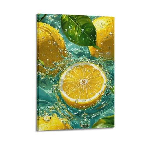 Poster citrons de décoration murale salon et cuisine 40x60 cm