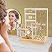 Godboat Jewelry Organizer, 4-Tier Earring Holder Organizer with 48 Holes, 6 Hooks Necklace Rack, Bracelet and Ring Stand with Wood Box, Gifts for Mothers Mom Women, Preppy Stuff & Room Decor, (White)