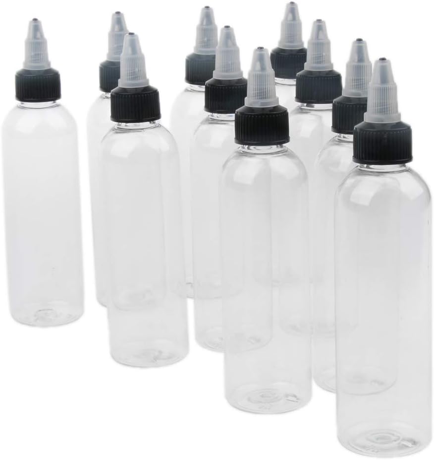 Bonarty 40 PCS 4oz Needle Nozzle Design Plastic Travel Squeeze Bottles with Twist Cap for Toiletry Liquid Glue 120ml