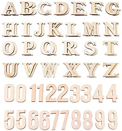 HZLHZYY 72 Pieces 4" Wood Alphabet Letters Unfinished Wooden Numbers Craft Letters Large Natural Wood Letters Paintable Home Wall Decor ABC Letters for Letter Board/Wall Decor/DIY/Painted