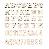 HZLHZYY 72 Pieces 4" Wood Alphabet Letters Unfinished Wooden Numbers Craft Letters Large Natural Woo