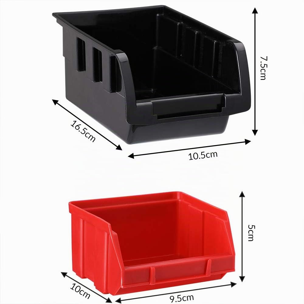 MONZANA® Pannello Preforato Portautensili 64 pz.95x54cm Box Impilabili Parete Attrezzata Officina Organizer Ampliabile Garage Pannello Porta Attrezzi Parete Pannelli Resistenti Sistema Organizzato