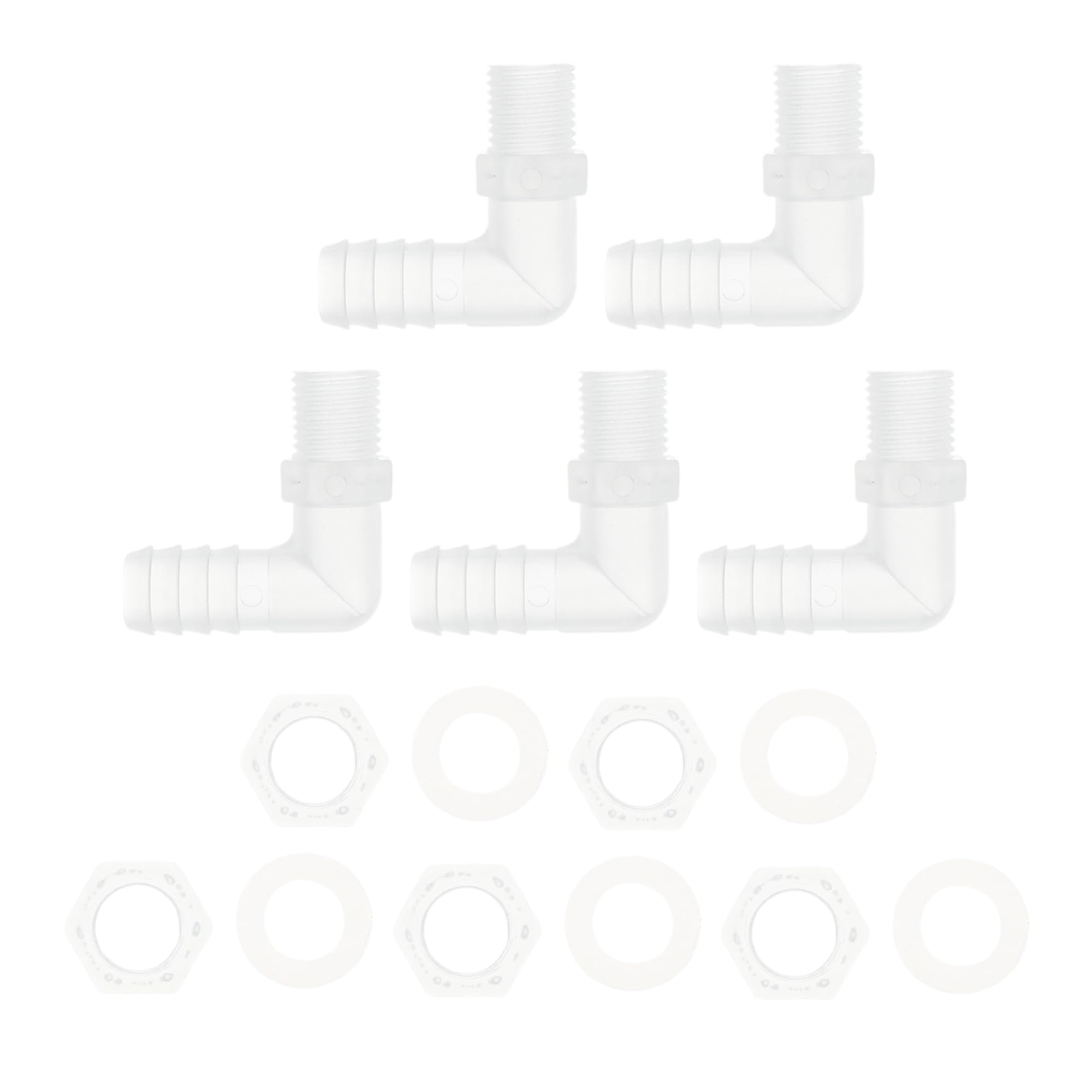 HOPESPANNER Plastic Hose Barb Fitting 7/16" Hose ID G1/4 Male NPT Elbow Barb Connector PP 1 Set