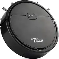 Robô Inteligente 2 Em 1 Aspirador De Pó e Passa Pano Automático Premium Feito Para Limpeza, Bateria Recarregável USB Bivolt, Tecnologia Avançada Com Rotas Inteligente PRETO UTIMAIS+