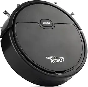 Robô Inteligente 2 Em 1 Aspirador De Pó e Passa Pano Automático Premium Feito Para Limpeza, Bateria Recarregável USB Bivolt, Tecnologia Avançada Com Rotas Inteligente PRETO UTIMAIS+