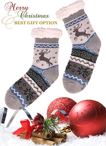 Image of MOGGEI Girls Slipper Fuzzy Socks Kids Boys Fluffy Fleece Lined Warm Plush Sherpa Winter Child Home Socks