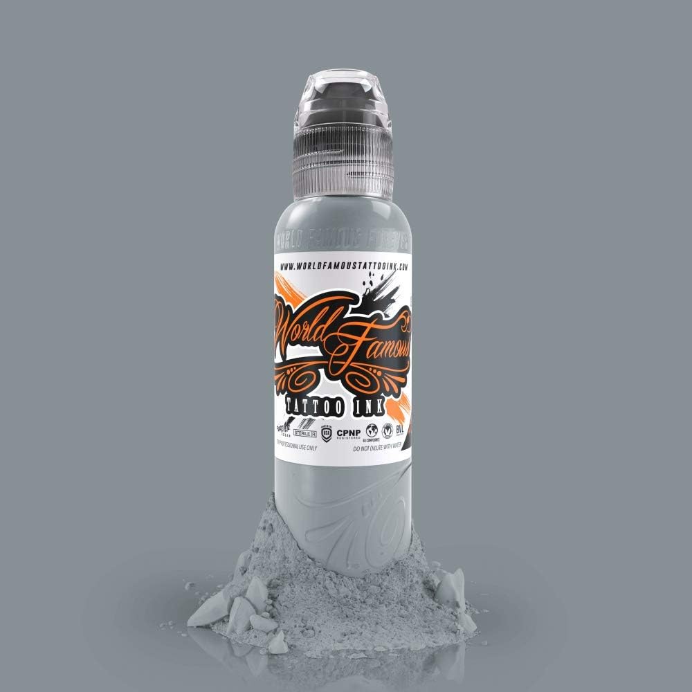 World Famous Grey Tattoo Ink, Vegan and Professional Ink, Made in USA, Rolling Stone Grey, 4 oz