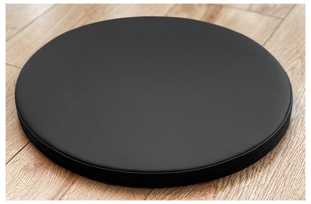 GHJL Round Leather Seat Cushion, Bar Stool Cushion,Memory Foam Chair Pad,Home Office Kitchen Non-slip Chair Seat Cushion (Color : Black, Size : 30cm)
