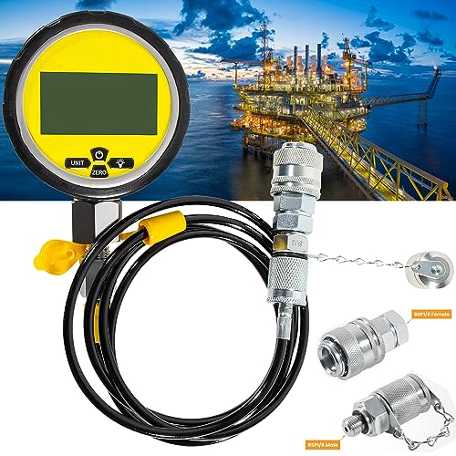 Image of 10000PSI Digital Hydraulic Pressure Test Coupling Pressure Gauge Manometer Tester 1 /4 Inch NPT Connector 700BAR / 70Mpa for USA Brand Excavator
