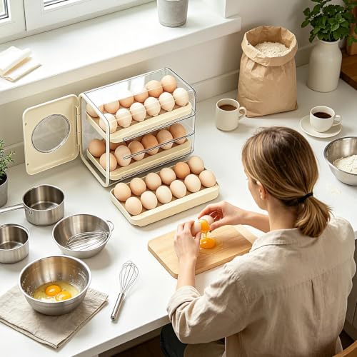 Portahuevos para frigorífico con dispensador automático de huevos en cajón 3
