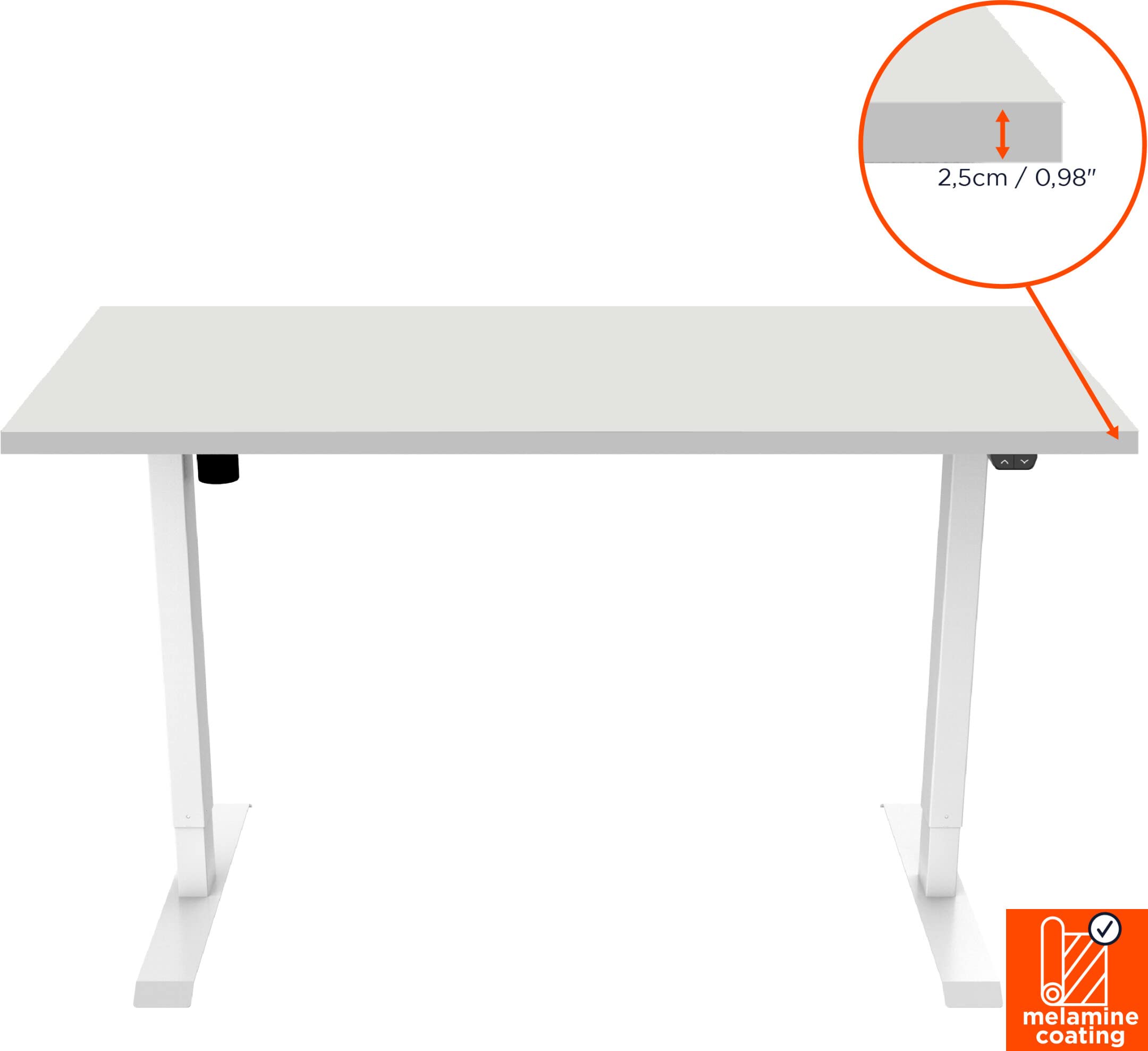 celexon Schreibtisch Eco 150x75 cm | elektrisch höhenverstellbar 71-121 cm | schwarzer Schreibtisch für ergonomisches Arbeiten flexibel im Sitzen & Stehen im Büro oder zuhause im Home-Office