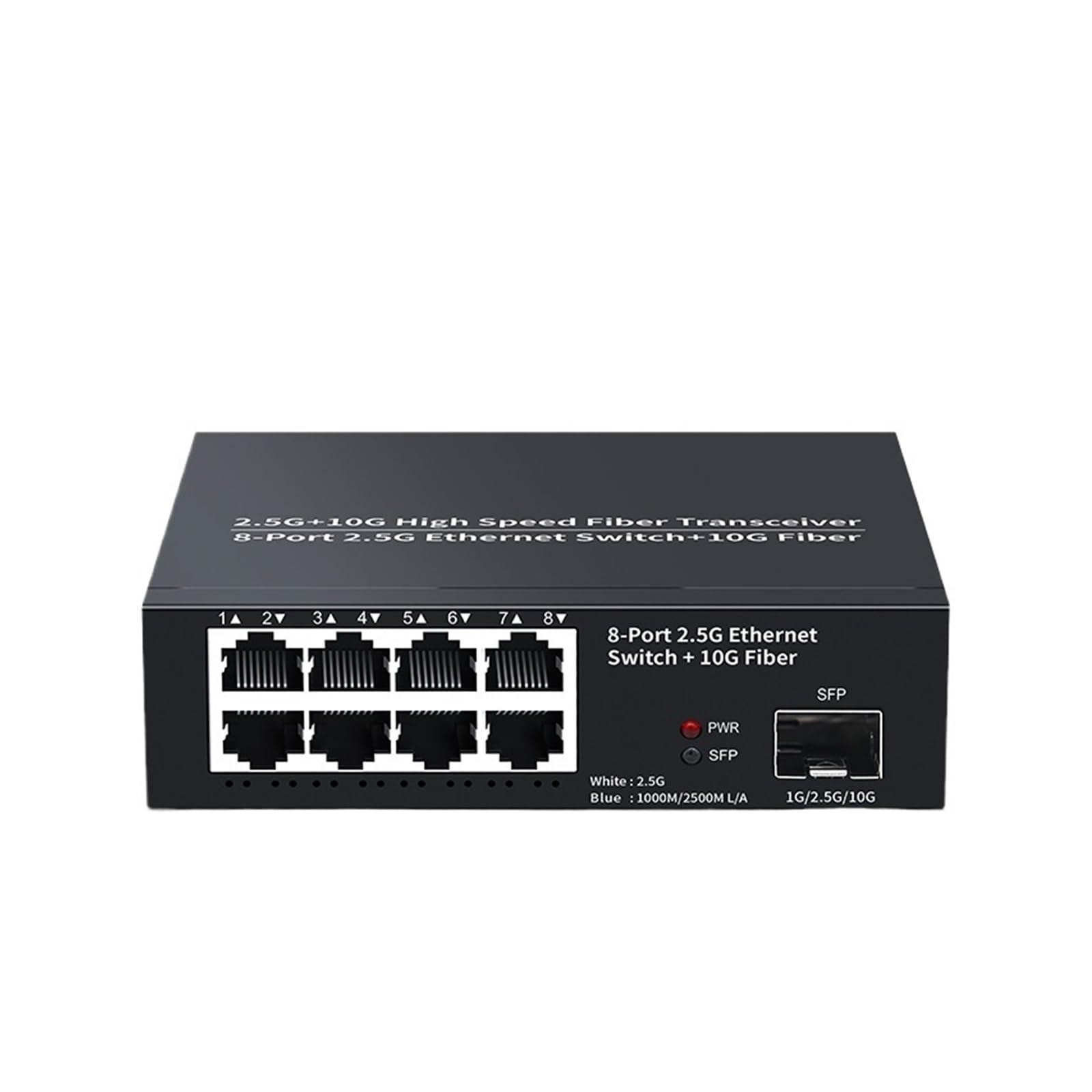 Conmutador Ethernet de 8 Puertos y 2,5 GbE, conmutador de Red de 2,5 Gbps, 1 Puerto, Ranura 10 GbE SF.p+, conmutador no administrado(U/.K Adapter)