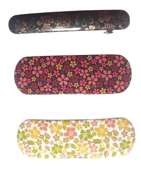 Radiance Large French Barrette Hair Clips 6 cm Pack of 3 Multicolour | Floral Print Design, For Girls & Women, Colourful Patterns, Sturdy Clip, Stylish Accessory-image-8