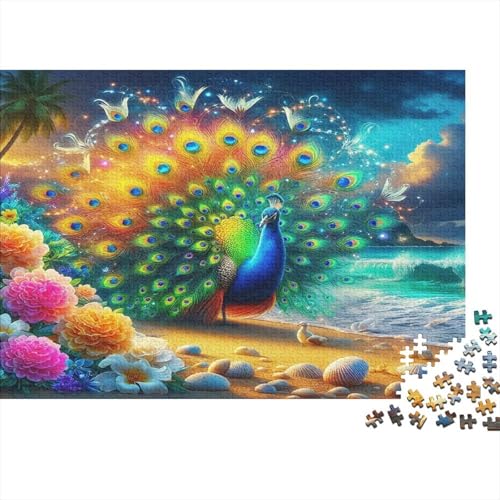 Puzzle de 1000 piezas para adultos de pavo real, rompecabezas de 70 x 50 cm para regalo
