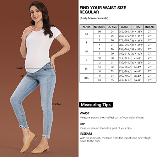 Foucome Women's Maternity Jeans Skinny Ankle Denim Pants Pregnancy Comfy Stretch Jeggings (Blue, S) #TOP4