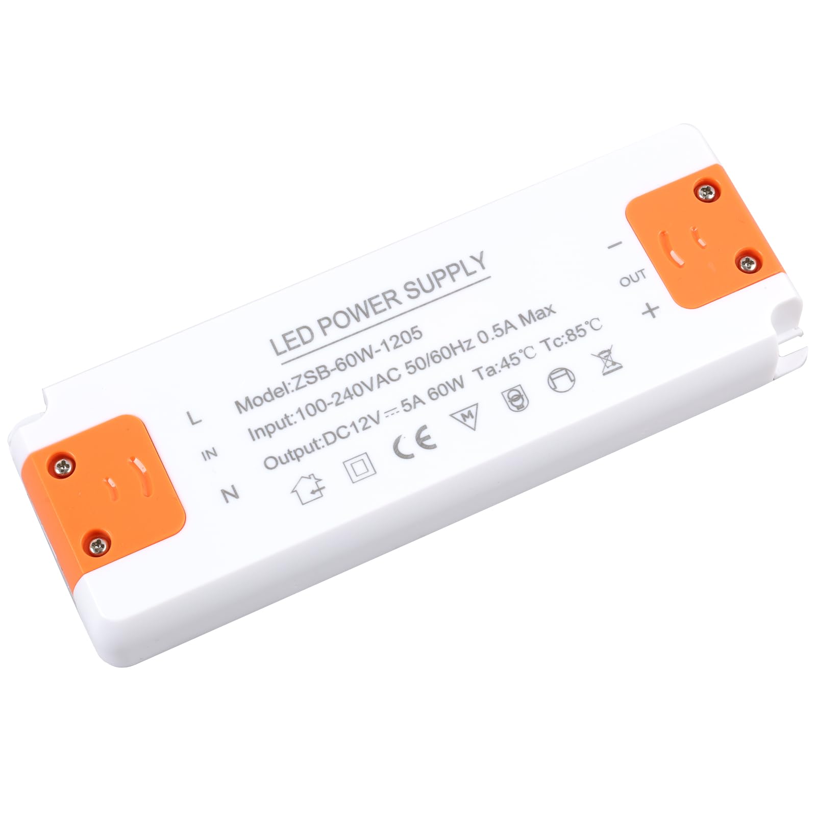 LED Driver 12V 60W Power Supply - 12V 2.5A Transformer, AC 240V to DC 24 Volt Adapter, Constant Voltage Power Supply for LED Strip Lights, Low-Voltage Transformer, Led Driver Power Supplys 60w