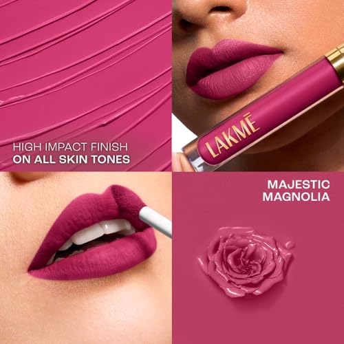 Image of Lakme Rouge Bloom Matte Lip Liquid Majestic Magnolia 202-3.5ml