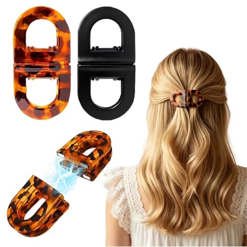 Trofinae 2Pcs Magnetic Hair Clips for Women Strong Hold No-Slip Magnetic Hair Styling Clips Seamless 2-in-1 Design for Easy Everyday Hairstyles Gentle on All Hair Type