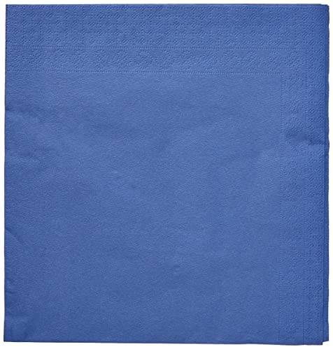 MORIGAMI SER4230239 Serviette 40 x 40, 2-lagig, 1/4-Falz, 100 Servietten, 2-lagig, glatt mit Bordüre, blau