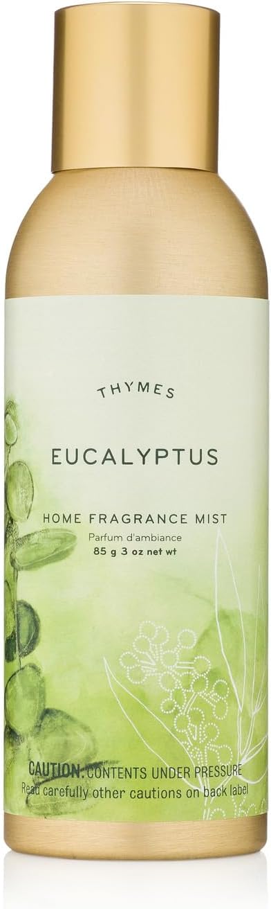 Thymes Fragrance Set - 3 Oz Home Fragrance Mist & 7.5 Oz Aromatic Candle - Eucalyptus