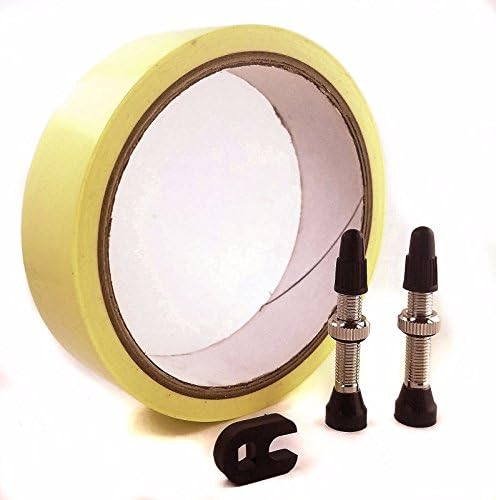VeloFuze Cycling Products Tubeless Conversion KIt - 19mm - Tubeless Rim Tape and 2 Presta Tubeless Valve Stems