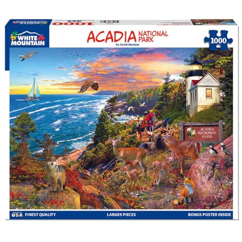 White Mountain Rompecabezas de 1000 Piezas, Parque Nacional Acadia | Piezas Grandes, 24x30 pulgadas, Paisaje Costero de Vida Silvestre miniatura 2