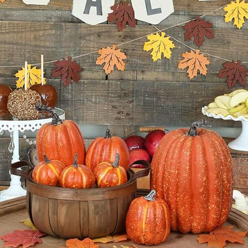 Calabazas para decoración sin mantenimiento para centros de mesa duraderos 8