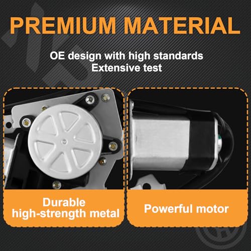 Image of Front Passenger Side Power Window Regulator with Motor for 2003-14 Ford E-150 E-250, 1992-02 E150 E250 Econoline Van, 03-05 E350 Club Wagon, 92-98 E350 Econoline, 1999-14 E350 Super Duty, Right