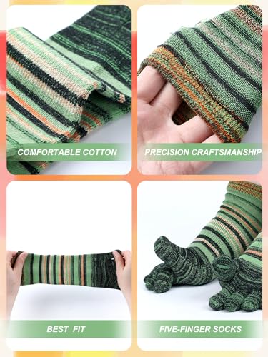 Image of Fourluoo 3 /6 Pairs Women Toe Socks Cotton Breathable Ankle Five Toe Socks for Men Women Athletic Running