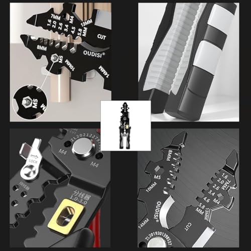 Image of HUPLA 25-in-1 Wire Stripper Pliers for Electricians | Heavy Duty Crimping, Cutting & Bolt Cutter Tool | Carbon Steel Multi-Function Hand Tool